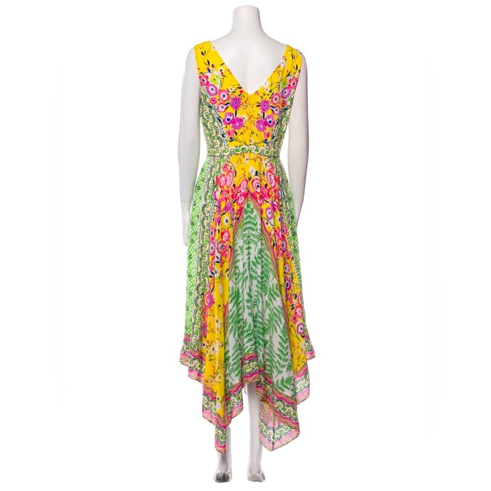 SALONI Zuri Silk Dress Handkerchief Hem Size US6/UK10 - Picture 4 of 13